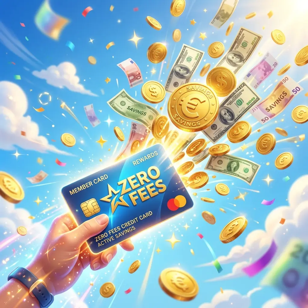 Moedas voando representando a economia de não pagar anuidade