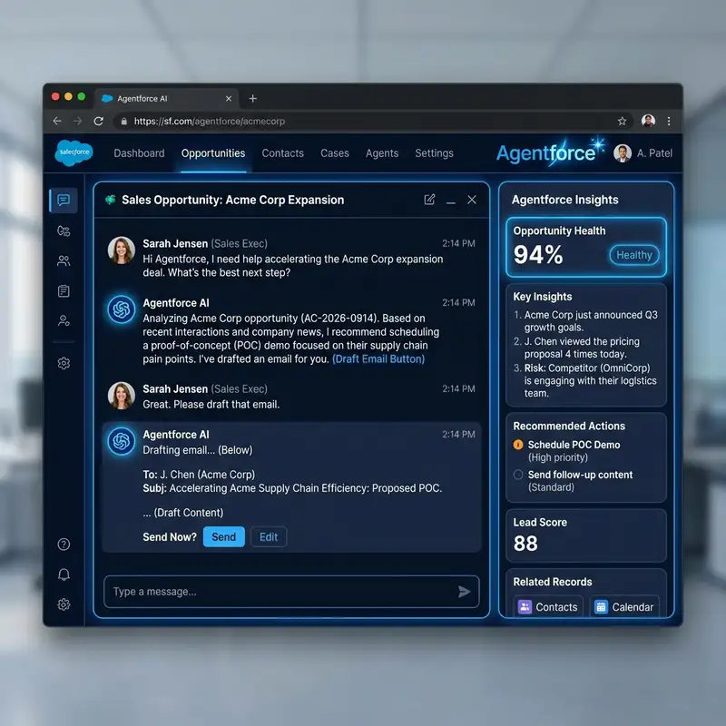 Salesforce Agentforce AI Interface