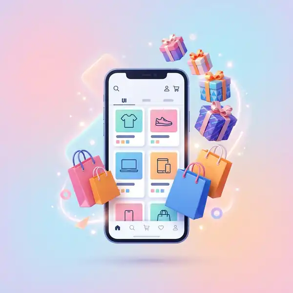Representação visual 3D de crescimento comercial e monetização em redes sociais