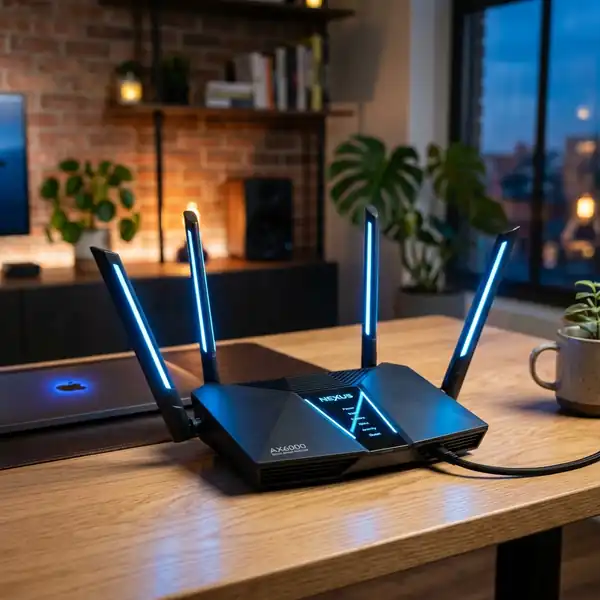 Roteador de internet sem fio potente com várias antenas direcionais ativas