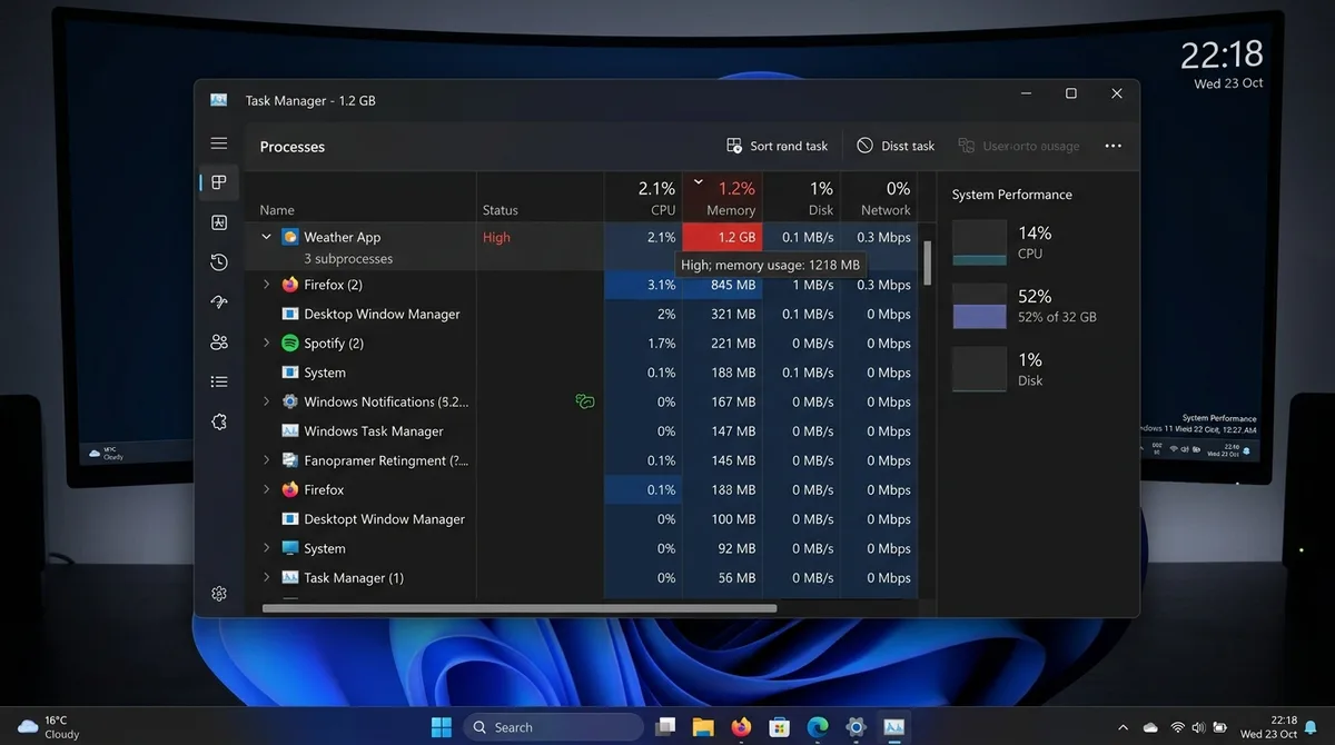App de Clima do Windows 11 Consome Mais de 1 GB de RAM: Como Resolver o Problema