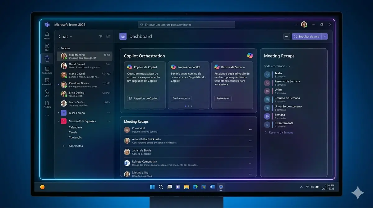 Microsoft Teams 2026 Dashboard UI in English