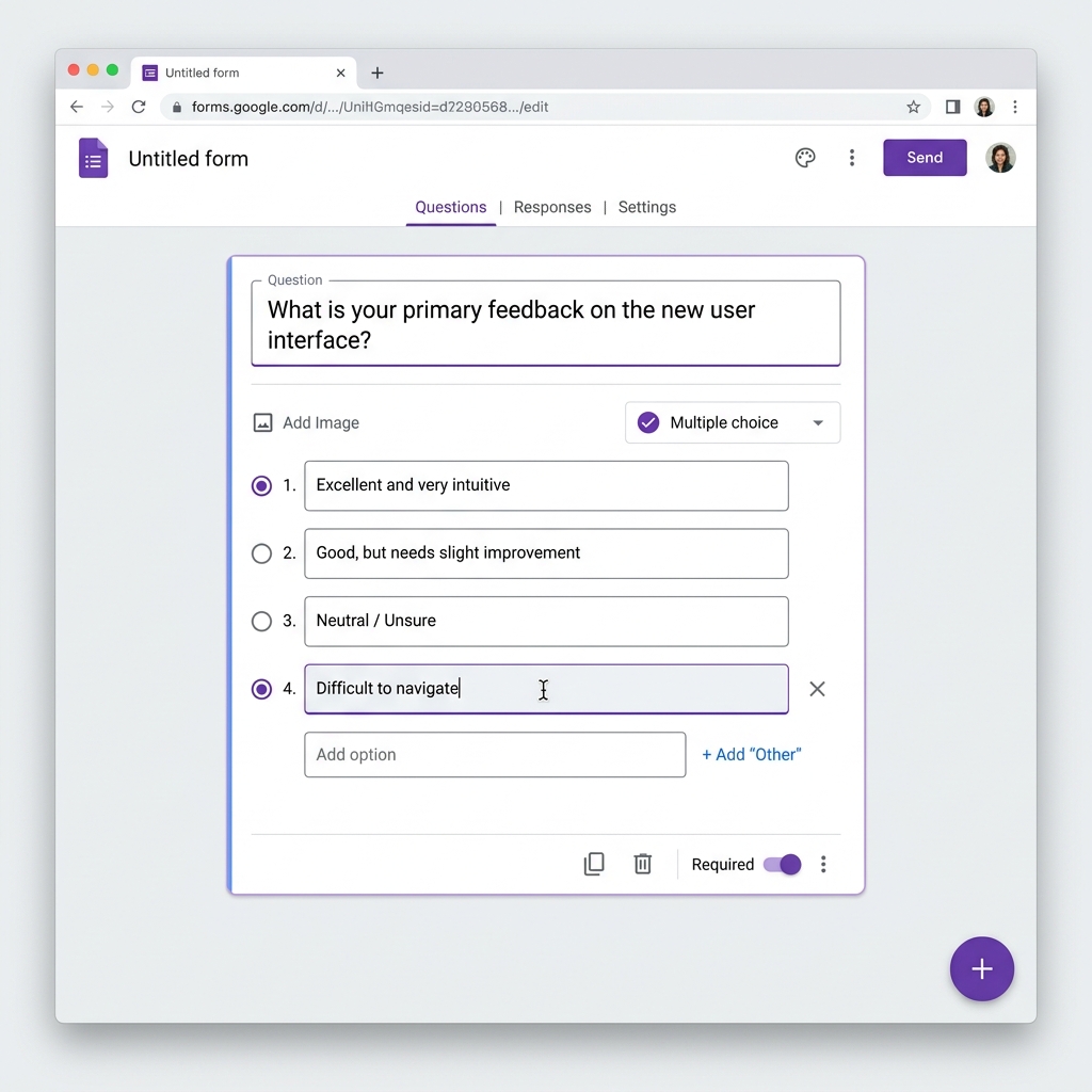 Google Forms Question Editor