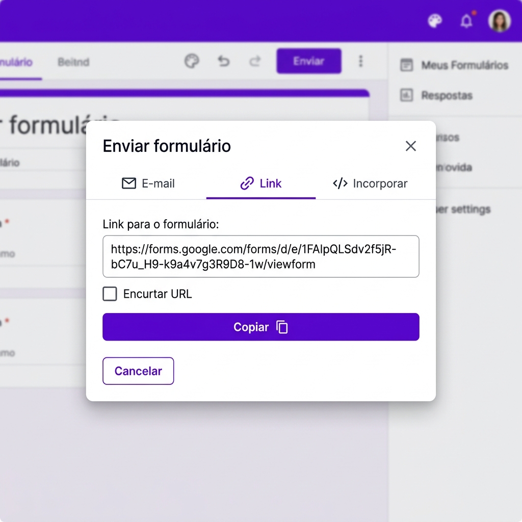 Tela de notebook com formulário do Google Forms aberto