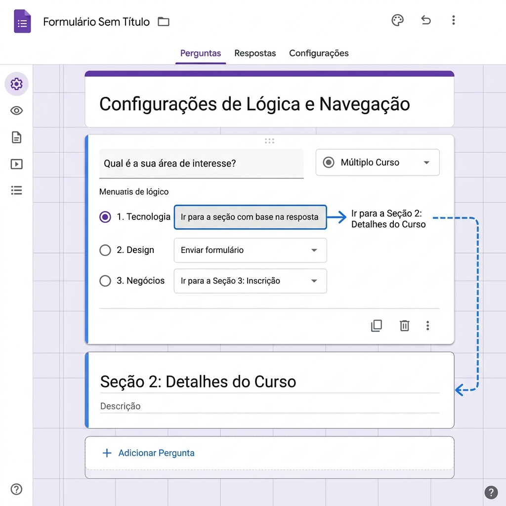 Ilustração de homem criando um formulário no Google Forms