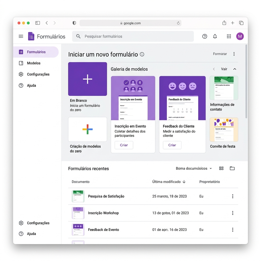 Ilustração de pessoa usando o Google Forms para criar perguntas e respostas