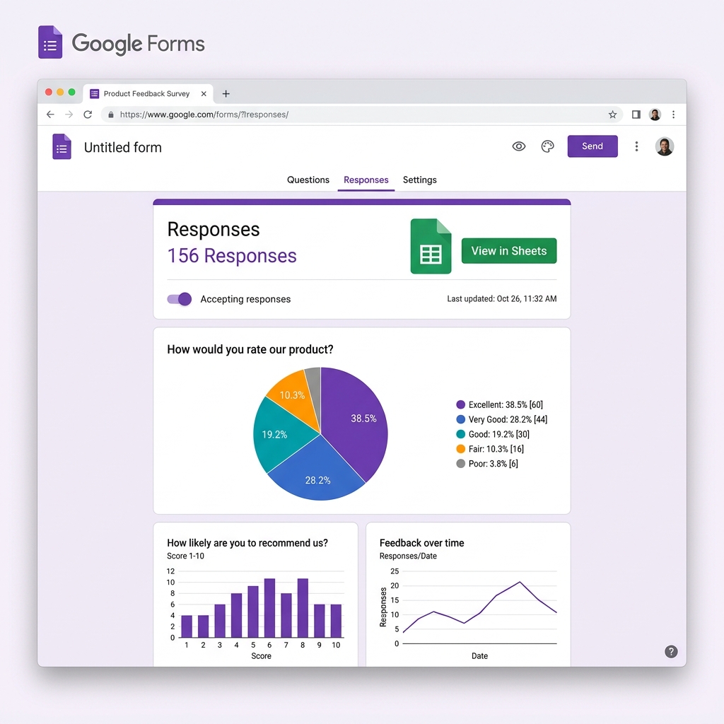 Google Forms Responses Tab