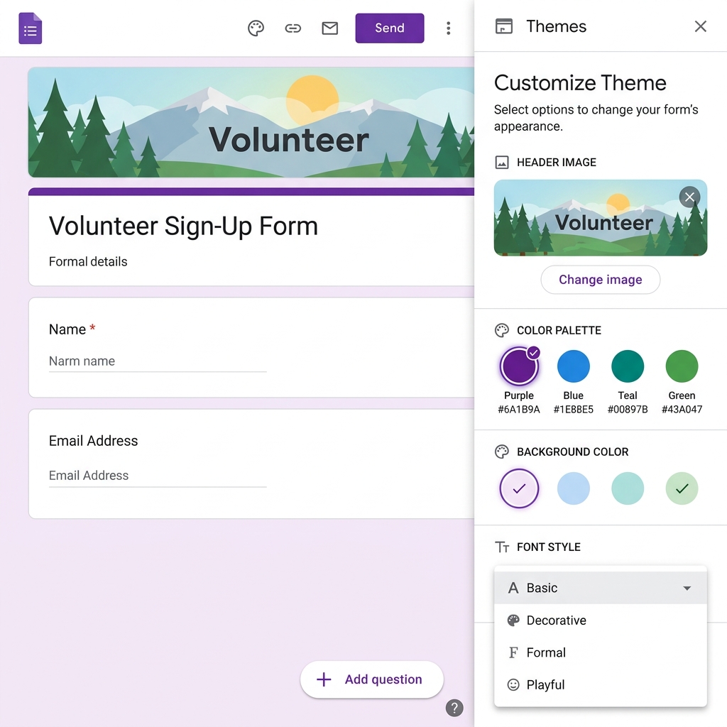 Google Forms Theme Customization